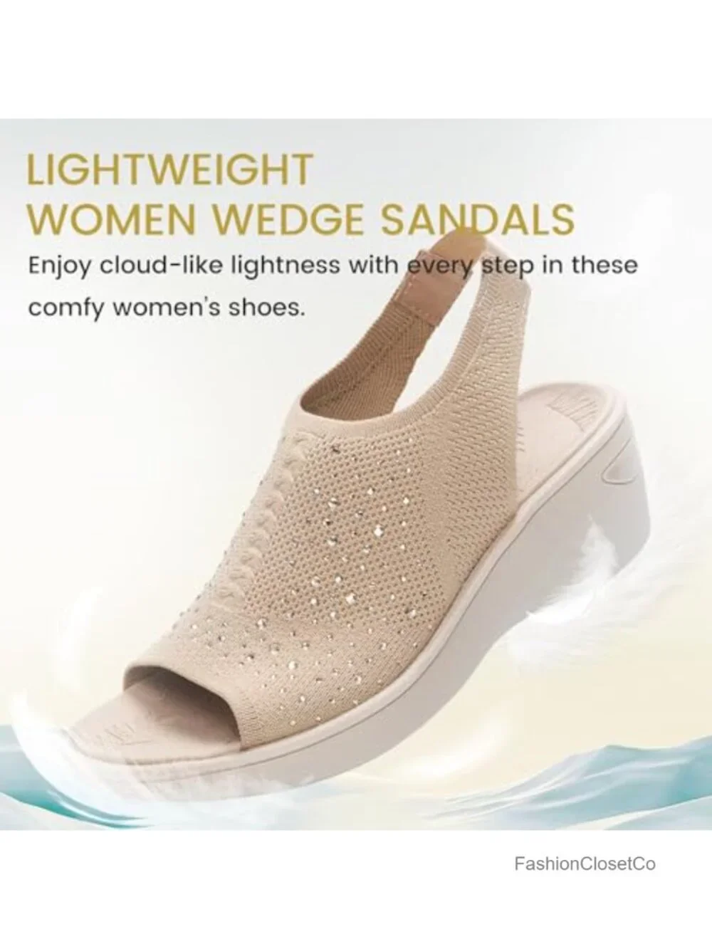 Women Wedges Sandals Dressy Arch Support Peep Toe Slingback Platform